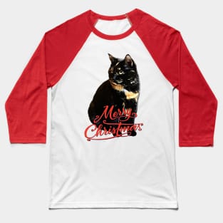 Tortie Cat Merry Christmas Baseball T-Shirt